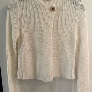 Brunello Cucinelli White Cardigan Sweater